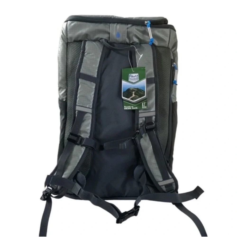 New! Grey & Black - Timber Ridge Xplorer 25L Hiking Pack w/ Reflective